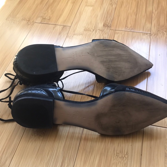 Zara Pointy Toe lace up flats - Picture 4 of 4